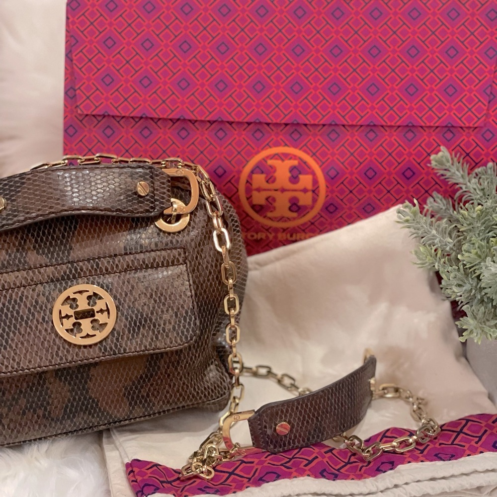 Tory Burch Python Print Convertible Purse - image 1